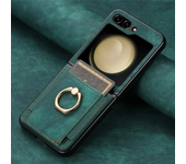 Retro PU Leather Wallet Cover for Samsung Z Flip 6 5 4 3 2 Flip6 Flip5 Flip4 Flip3 Flip2 5G Ring Card Slot Holder Phone Case