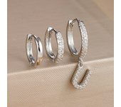 3PCS A-Z Letters Hoop Earrings Set For Women Fashion Stainless Steel Alphabet Huggie Cartilage Earring Piercing Jewelry Aretes
