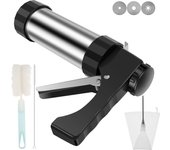 DIY Churro Maker Machine Cookie Press Gun Kit Stainless Steel Cake Cream Decorating Gun Set Biscuit Pastry Piping Nozzle Tools