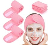 Paquete de 6 bandas para el Cabello cosméticas con Cierre de Velcro, Diadema de Spa, Banda protectora para el cabello de Rizo para Duchas, maquillaje y Cosméticos