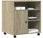 vidaXL Soporte para impresora con ruedas 60x50x67 cm mesa de impresora Color Blanco,  Gris sonoma,  Marrón roble y mas