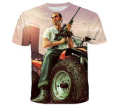 Grand Theft Auto Game GTA 5 Summer Children's Clothing 3D Print Kids T Shirt Fashion Casual Cartoons T-shirt Boy Girl Tops