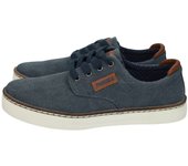Zapatillas marca PAREDES para hombre en color azul marino. Zapatillas Paredes hombre casual de lona con cordones, suela cómoda.