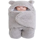 Manta con capucha para bebé, saco de dormir para recién nacidos, manta polar cálida de invierno con patas, manta tejida para cochecito de niño pequeño
