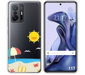 Funda Silicona Transparente para Xiaomi 11T 5G / 11T Pro 5G diseño Playa Dibujos