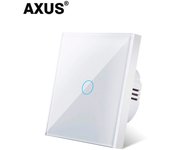 AXUS EU Touch Switch AC100-240V Led backlight Panel Tempered Crystal Glass wall Light sensory Switches 1/2/3 Gang Interruttore