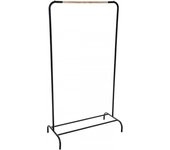 TIENDA EURASIA - Perchero de Pie Burro, Resistente Metal Negro, Lacado y Barra de Madera