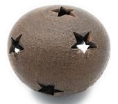Lampara artesanal farol bola de barro rustico para jardín 30 cm x 27 cm