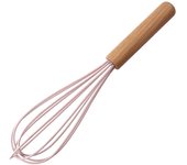 1PC Silicone Wooden Handle Manual Egg Beater Kitchen Mixer Handheld Egg Beater Milk Bubble Beater