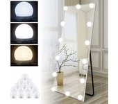 Kit de luces de espejo de 14 bombillas para tocador de maquillaje, espejo LED Hollywood regulable, lámpara de tocador USB con interruptor y cable, 3 colores y 10 brillos, iluminación adhesiva de maquillaje