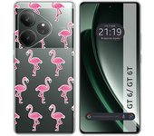 Tumundosmartphone Funda Silicona Transparente para Realme GT 6 / GT 6T 5G diseño Flamenco Dibujos