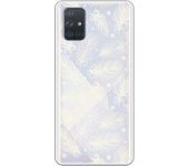 Funda compatible con Samsung Galaxy A71 - Patron plumas blancas