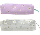 2 PCS Daisy Pencil Case Bag Stationery Pouch Makeup Bag Pencil Organizer for School Office