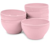 Plastic Forte - Juego de 6 Cuencos Stilo de 14 cm Reutilizables. Ideal Fiestas. Rosa