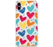 Funda compatible con iPhone X - XS - Corazones color
