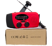 Radio de manivela Negra con Celda solar, Batería interna y externa de 2000 mAh. Radio de Emergencia (apta para uso en exteriores, Cortes de Energía de Emergencia)