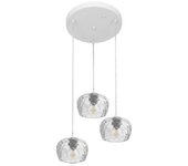 Fabrilamp - Plafon Estela 3xe27 Blanco Regx36x36 Cm C/tulipas Cristal Tallado Transparente