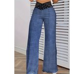 Women Wide Leg Flared Pants 2024 New Y2k Casual Crisscross Sheer Mesh Patch High Waist Trousers Elegant Streetwear Work Pants