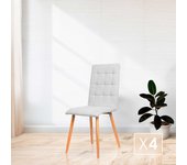 Furniture Style S.L. - Pack de 4 Sillas de Comedor Contemporáneas Modelo Nadia en Tonos Grises