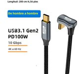 USB3.2 10Gbps 4K USB C to Type C Cable PD 100W 5A Fast Charging Extender Cord For iPhone 15 For MacBook Pro Samsung Steam Deck