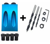 Localizador de orificios oblicuos de ángulo de 15 grados Localizador de orificios de grupo de perforación de aleación de aluminio azul