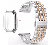 For Redmi Watch 5 Active/5 Lite Metal Stainless Steel Strap+TPU Case Smart Watch Accessories Bracelet Wristband Watch Shell