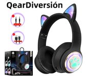 RGB Cat Ear Wireless Headphones for PC Cute 3D Space Capsule Cat  Bluetooth Headset Foldable Gaming Headset For Kids Girls Gifts
