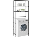 vidaXL Estante Encima de la Lavadora 3 Niveles 69x28x169 cm Alto Baño Color Negro,  Plateado, y mas
