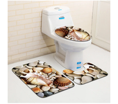 3D Ocean Seabed Animals Toilet Cover Bath Mat Sets Fish Dolphin Printed Bathroom Curtain Set Waterproof Fabric Shower Curtains