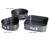 MAXHOME- Molde de Horno Desmontable, Molde de Bizcocho, 3 Piezas Molde Tarta Desmontable Moldes para PastelesCOLOR gris ,rojo ,plata