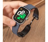 Leather Magnetic Buckle Strap For Xiaomi Band 9 Pro MI Band 8 Pro Bracelet For Redmi Watch 4 Smart Watch Replacement Wrist Band