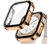 Glass+cover For Apple Watch case series 8 7 6 5 4 se 44mm 40mm 41mm 45mm Straight Edge Screen Protector apple watch accessories