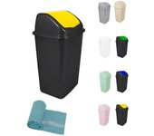 JARDIN202 - Cubo de Basura con Tapadera Basculante - 30/50 Litros - Ideal para Hogar y Oficina
