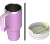 Taza Termo de viaje. Taza de viaje .1,2L (10 Colores) y Te para Llevar en Mano o en Coche - Taza Térmica de Acero Inoxidable con Tapa .Taza Termo Café o Té .Mikomika Botella, Vaso (QC1200 MEGA)