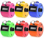 6 Pcs Hand Counter 4 Digit Mechanical Palm Click Counter Assorted Color Hand Hold Counter Clicker W