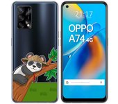 Tumundosmartphone Funda Gel Transparente para Oppo A74 4G diseño Panda Dibujos
