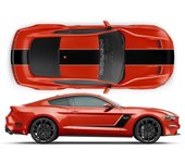 Pegatinas / Vinilos para coche Kit Franjas de competición Roush Stage 3 con dos colores compatible con Ford Mustang 2015 - 2019