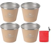 4Pcs 50ml Stainless Steel Shot Glasses Portable Tableware Tea Milk Mug Stackable Coffee Tumbler Outdoor Vodka Cup Mini Pint Cup