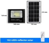 Lámpara Solar LED Para Exterior Jardín Farol Inundable Impermeable Control Remoto Dimmer Luz De Pared Y Escaleras