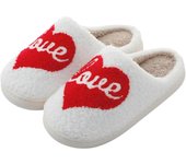 LINDAS ZAPATILLAS PARA MUJER - Zapatillas de casa para interiores mullidas, acogedoras y cálidas - Lindas zapatillas con forma de corazón para mujer