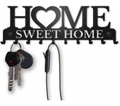 Sweet Home - Llavero decorativo de pared (10 ganchos), gancho de metal para puerta de entrada, cocina o garaje