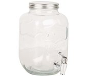 Maxia Market - Tarro dispensador con grifo y tapa Volga 4 o 8 Litros Cristal vidrio para agua o bebidas