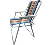 Silla de Playa Plegable con Reposabrazos de Plástico y Estructura Metálica Resistente – Diseño Ergonómico y Compacto, Ideal para Exteriores, Jardín, Camping, Terraza o Piscina – Cayo Ancho, Ligera y Fácil de Transportar y Almacenar