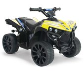 INJUSA Coche Eléctrico para Niño 6V Rojo -  Quad Racing para Niños 3 Años con Marcha Atrás + Luces LED + Sonidos + Pedal Acelerador + Freno Eléctrico + Batería 6V + Medidas 68 x 41 x 46 cm | Vehículo Eléctrico Niño y Niña | Color Rojo, Verde y Amarillo