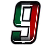 Pegatina Race Number for Motorcycle "9" Slim Tricolor 100 mm