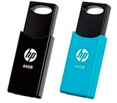 Hp Hpfd212w64-bx Twinpack Negro Y Azul 2ud Pendrive Usb 2.0 Con 64gb - Escritura De 5mb/s Lectura De 15 Mb/s