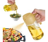 Botella dispensadora de Aceite de Oliva de 470 ml - Pulverizador de Aceite para Cocinar, barbacoa, Amarillo color