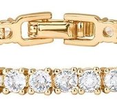 Pulsera DE TENIS Clásica de zirconia cúbica de 3mm with Chapado en oro de 14 Quilates | Pulseras de Oro para Mujer | Tamaño 6,5-7,5 pulgadas Gold Amarillo 6,5 pulgadas