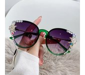 Gafas de sol para mujer, nueva moda anti-ultravioleta, diamantes de imitación, cara grande, gafas de sol finas, gafas de celebridades de Internet