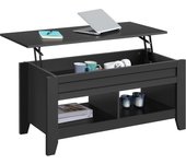 Mesa Centro Elevable de Madera Mesa de Café para Salón con Revistero Mueble de Diseño Moderno 104.5 x 49.5 x (49-61.5) cm Blanco